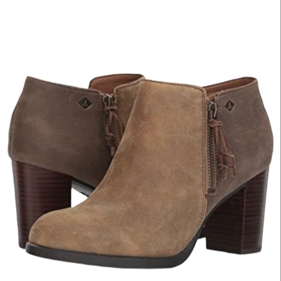 Sperry Top-Sider leather heel ankle shoes boots sz 9M - Picture 1 of 10